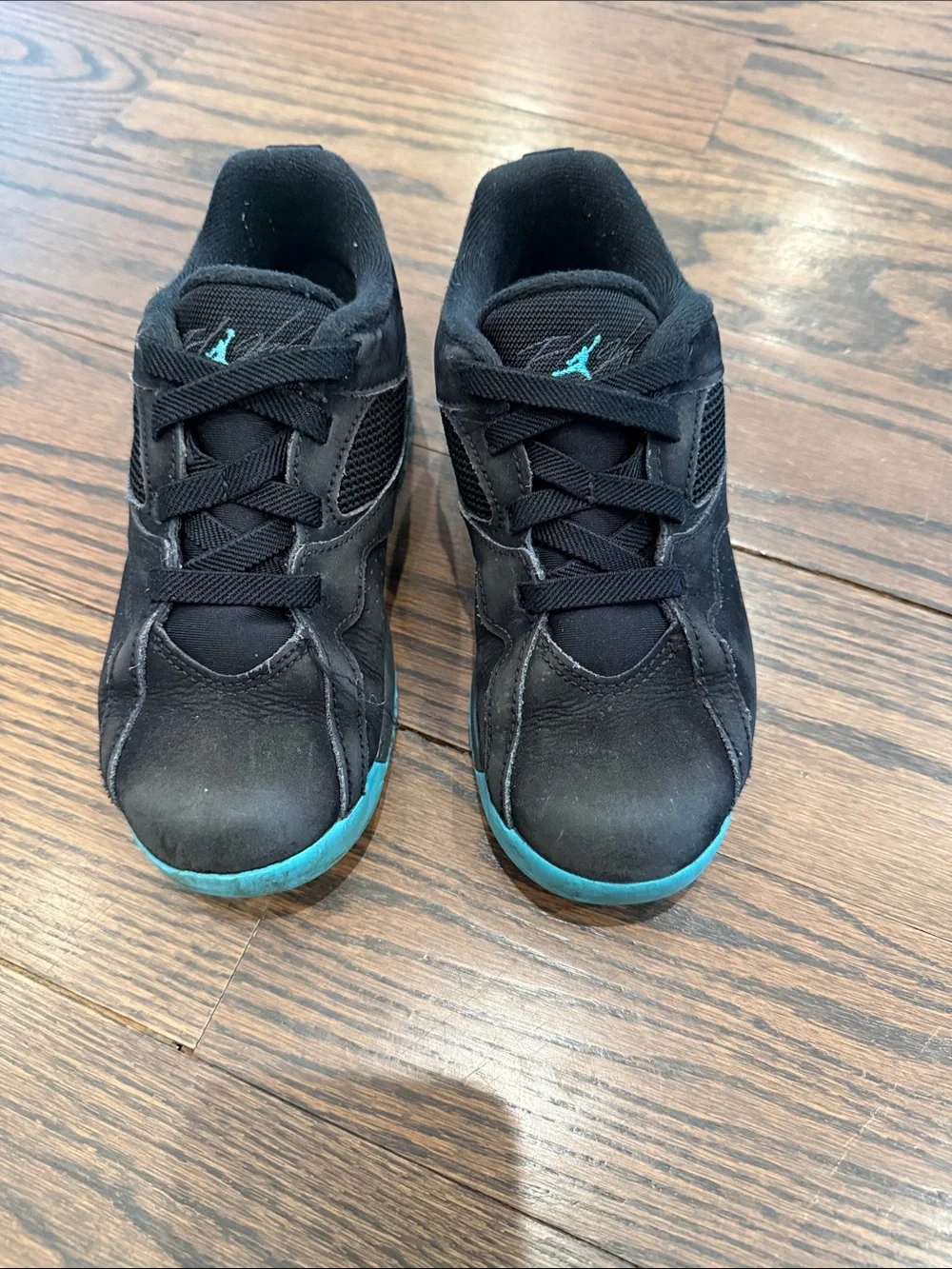 Jordan Kids MVP 92 Black Sneakers with Teal Accents